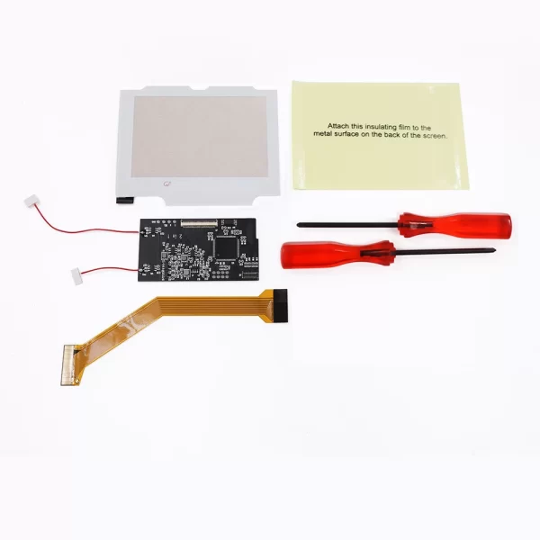 GBA SP IPS V2 backlight LCD 3.2" Screen Display Mod Kit Replacement, for Gamboy Advance SP AGS-101 AGS-001 Handheld Game Console, Color Change 10 Levels Brightness Adjustment + Pre-Cut Housing Case Glass Lens Full Set - Image 3