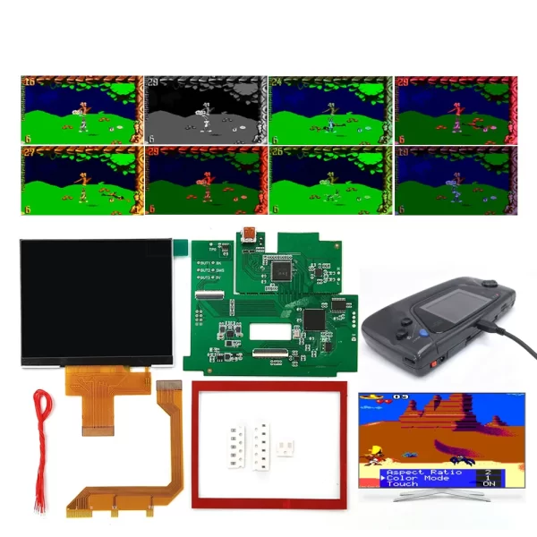 Sega Game Gear IPS LCD Mod Kit 3.5" High-Brightness Screen with Backlight 640*480 HD Display Retro Pixel with HDMI Module TV Output Adapter / Connecting Cable / GC Glass Lens Spare Parts Accessories - Image 2