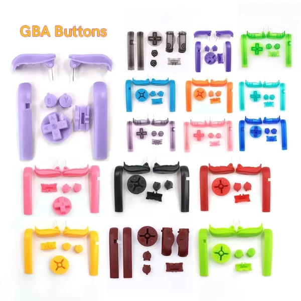 New GBA Extra Buttons 8 PCS Full Set Multi Colors Replacement, for Nintendo Gameboy Advance Handheld Game Console Original / Modded, DIY A B L R D-Pad Power Switch On / Off Plastic Key Button Spare Parts Accessories