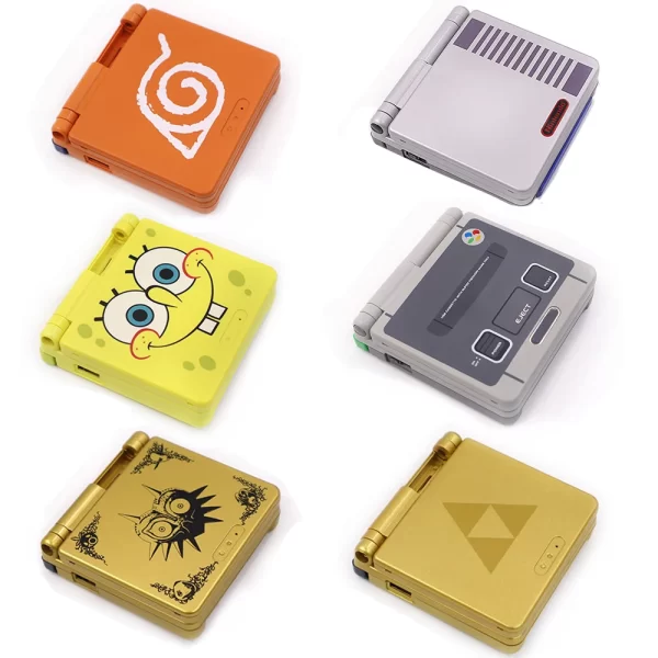 GBA SP Extra Housing Case Shells Full Set Limited Edition Replacement, for Nintendo Gameboy Advance SP Game Console, SNES SFC Zelda Gold SpongeBob Yellow Outer Enclosure + Buttons / Screen Lens / Pads / Sticker / Tools
