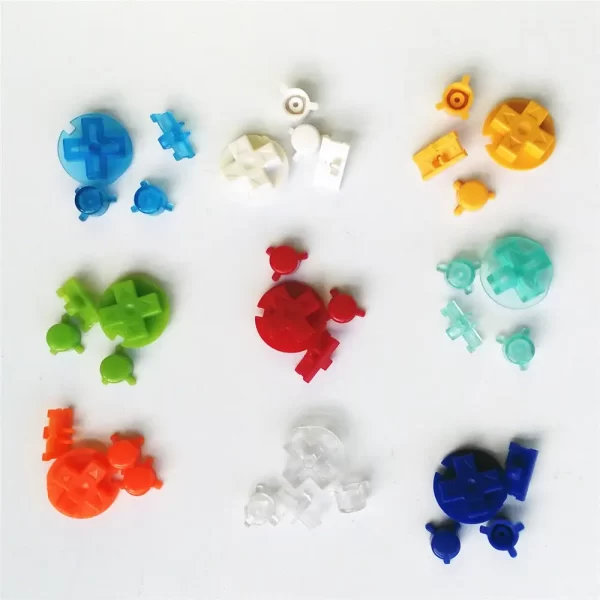 New GBP Extra Buttons Full Replacement 9 Colors, for Nintendo Gameboy Pocket Console Original / Refurbished / IPS Modded, DIY Colorful A B D-Pad Power On/Off Switch Key Button 5 PCS Spare Parts Accessories