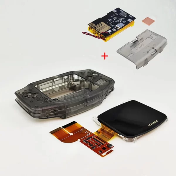 GBA USB-C Rechargeable Battery Module 1800 mAh Lithium Pack + Back Door Cover Replacement for GameBoy Advance Original & IPS Modded Console, Laminated Screen high-Brightness IPS Mod Kit Type-C Charging + Pre-Cut Housing Case - Image 5