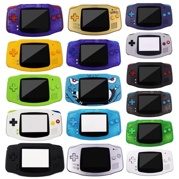 Multi-Color GBA V2 IPS Screen Ready Cut Pre-Trim Housing Case Shell Full Set Replacement, for Gameboy Advance Console Modded with V2 Backlight LCD Mod, Outer Enclosure + Plastic Black Lens, Silicone Pads, Screws, Buttons, Tools