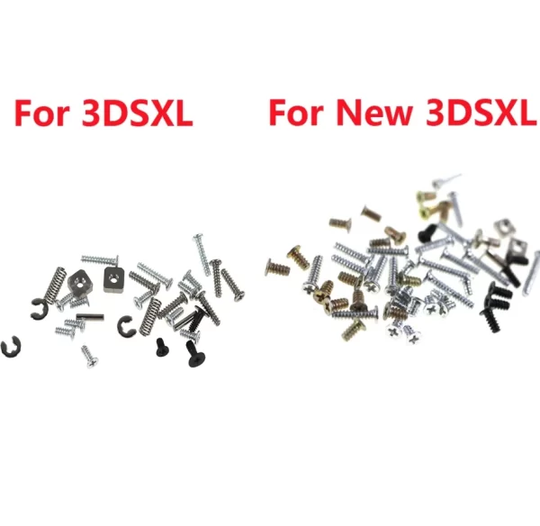 New 3DS XL Extra Screws Complete Set Replacement, for Old Nintendo 3DS XL/LL New 3DSXL 3DSLL Handheld Game Console, Housing Shells / Motherboard Retaining Screw & Nuts & Springs Full Set Spare Parts  Accessories