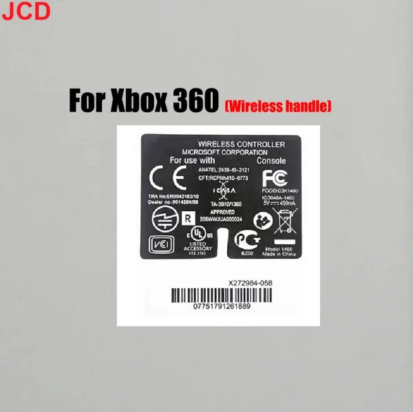 New Xbox One 360 Controller Extra Sticker Back Label Skin Replacement, for Microsoft Xbox One S Elite 1 & 2 Series X / S Wireless Controllers, Refurbished Self-adhesive Stickers Bottom Labels with Barcode Accessories - Image 2