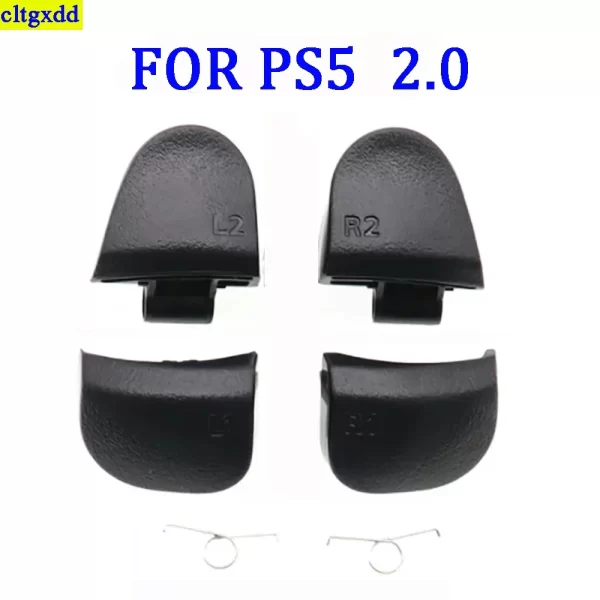 New PS4 Controller Trigger Buttons + Springs Set Replacement, for Sony PlayStation 4 JDM JDS 001 011 030 040 050 055 PS5 V1 V2 V3 Controllers, Black L1 R1 L2 R2 Shoulder Key Button with Spring Repair Spare Parts Accessories - Image 5