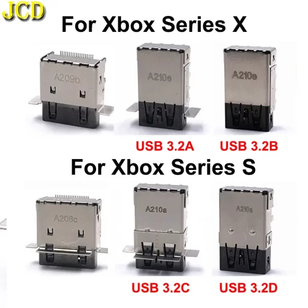 Original Xbox One Series Replacement HDMI 2.1 USB 3.2 Port Connector, for Microsoft Xbox One S/X Series X / S Video Game Consoles, New XSX XSS High Definition HD USB3.2 A B C D Female Plug Jack Interface Spare Parts Accessories