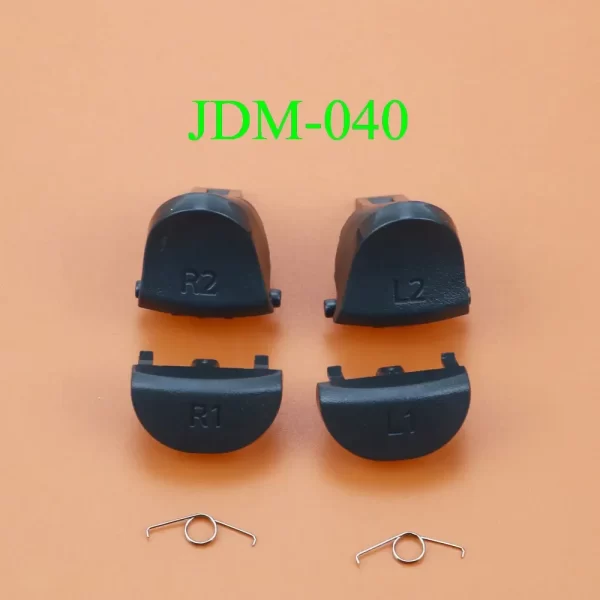 New PS4 Controller Trigger Buttons + Springs Set Replacement, for Sony PlayStation 4 JDM JDS 001 011 030 040 050 055 PS5 V1 V2 V3 Controllers, Black L1 R1 L2 R2 Shoulder Key Button with Spring Repair Spare Parts Accessories - Image 3