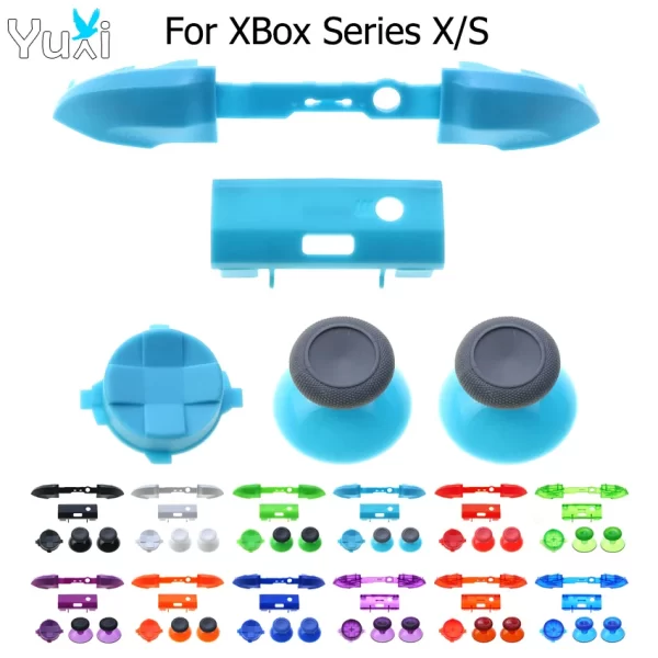 Xbox Series Controller Extra ThumbStick / Bumper / Trigger / D-Pad Buttons Set Replacement, for Xbox Series X / S Wireless Controllers, Multi-Color JoyStick Thumb Stick Caps RB LB Shoulder Middle Bar Holder Mod Kit Accessories