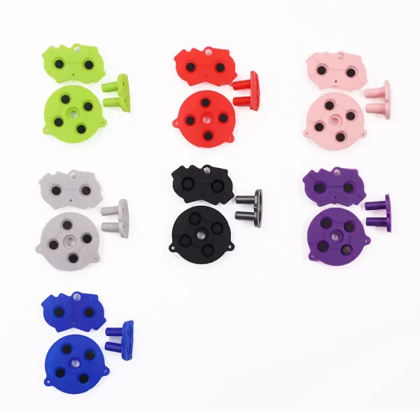 High Quality GBA Buttons Conductive Rubber Pad Silicone Membranes Replacement, for Nintendo Gameboy Advance Game Console, Like Genuine Multi-Color Silicon A B D-Pad Start Select Keypad Conducting Key Mat Spare Parts Accessories