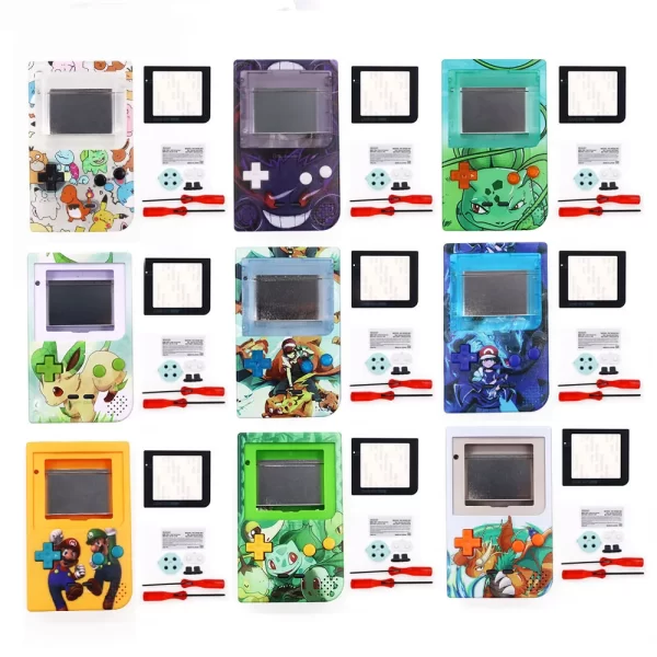 Customized GBP Extra Housing Case Shells Replacement Multi Patterns, for Nintendo Gameboy Pocket Original Game Console, DIY UV Printing Colorful Outer Enclosure + Buttons / Screen Lens / Rubber Pads / Embroidery Label / Tools - Image 3
