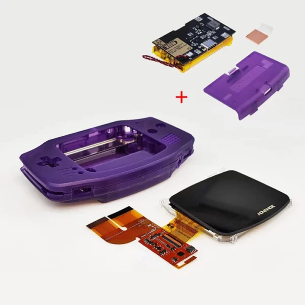 GBA USB-C Rechargeable Battery Module 1800 mAh Lithium Pack + Back Door Cover Replacement for GameBoy Advance Original & IPS Modded Console, Laminated Screen high-Brightness IPS Mod Kit Type-C Charging + Pre-Cut Housing Case - Image 4