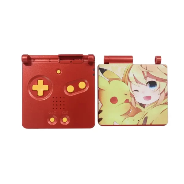 Customized GBA SP Extra Housing Case Shells Set Replacement, for Gameboy Advance SP Game Console, DIY UV Printing High Quality Outer Enclosure Covers + Buttons / Screen Lens / Rubber Pads / Sticker / ScrewDrivers - Image 4