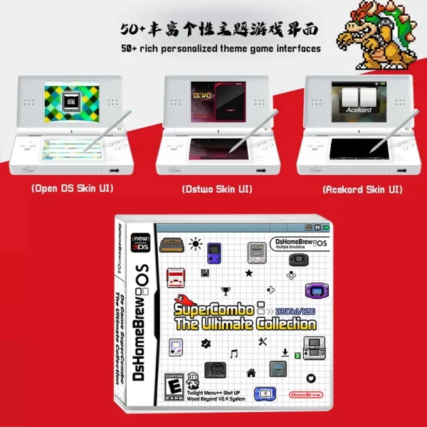 The Most Games Collection 16717 In 1 NDS 3DS Game Cartridge Combined Card 128GB, US English Customization System Classic Retro Nostalgic Games Combo Pack, for Nintendo DS DSi NDSi 2DS 3DS New 3DS 2DS 3DS XL LL  Dual Screen Console - Image 3