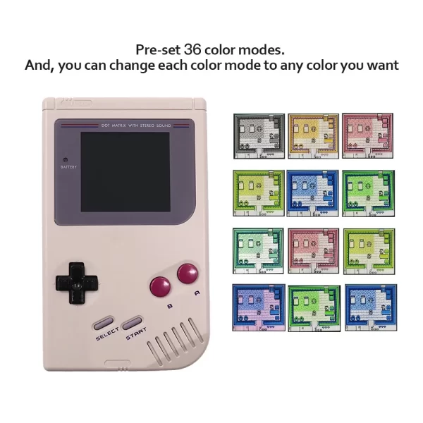 Gameboy Classic GB DMG V5 IPS Backlight LCD Screen Mod Kit + Pre-Cut Housing Case + TV AV Video Out Cable, Play Games on TV 4 Pixels in 1 High-Definition Full Size RIPS Display OSD Menu adjustable Brightness - Image 3