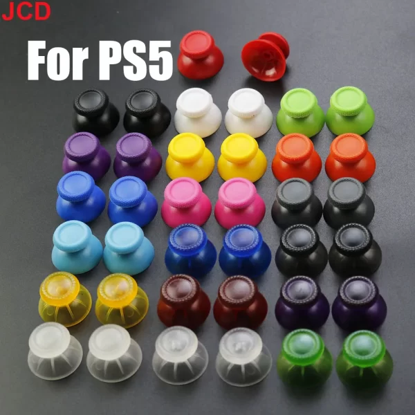 New PS5 Controller Extra Colorful ThumbStick Replacement Clear Nonslip Joystick Cover, for Sony PlayStation 5 DualSense Controllers, 3D Rocker Thumb Stick Mushroom Hat Cap Cover Shell pare Parts Accessories