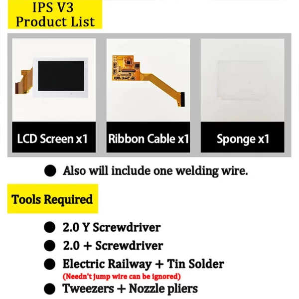 New GBA SP V4 / V3 IPS LCD Mod Kit Pre-Laminated Backlight Screen Replacement, for Nintendo Gameboy Advance SP AGS-101 AGS-001, 10% Larger Display for Original Housing Case No Cut Need, Glass Lens OSD Menu High Brightness Adjustable - Image 3