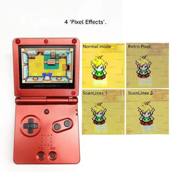 GBA SP V5 Pre Laminated LCD Backlight Mod Kit Replacement for GameBoy Advance SP, Drop In 720x480 Retro Pixel Screen with Backlit + DIY Custom Housing Case Shells Set, Glass Lens / OSD Menu / 15 Lv Brightness Accessories - Image 3