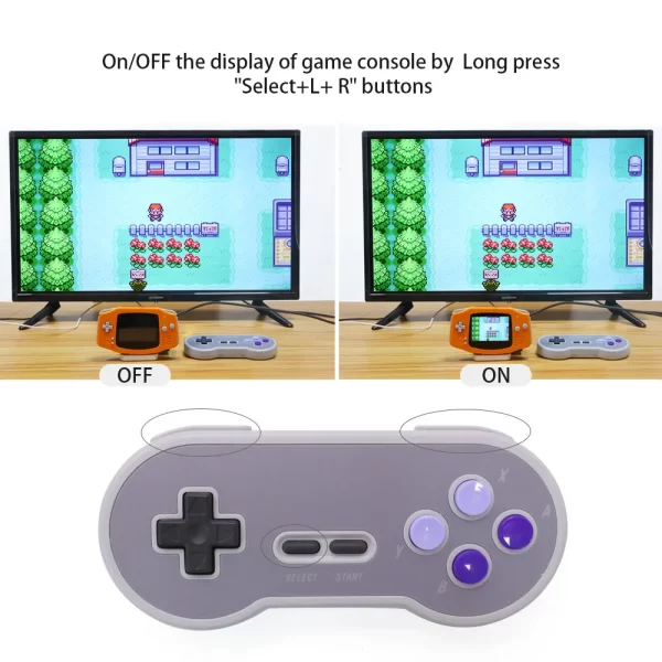 GameBoy Advance HDMI Bluetooth Converter Docking Station, GBA Switch V2 IPS Screen Playing Games on TV 720P Dock, Supports Wireless Controllers PS3 PS4 PS5 Xbox One S Series XS Wii U Nintendo Switch Pro Joy-Con SNES NES Mini - Image 4