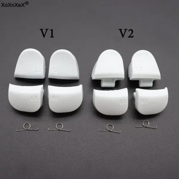 New PS5 V1 V2 V3 Controller Trigger Buttons + Spring Set Black / White Replacement, for Sony PlayStation 5 BDM-010 BDM-020 BDM-030 Dualsense Controllers, Extra Left & Right Shoulder Key Buttons / Springs Accessories