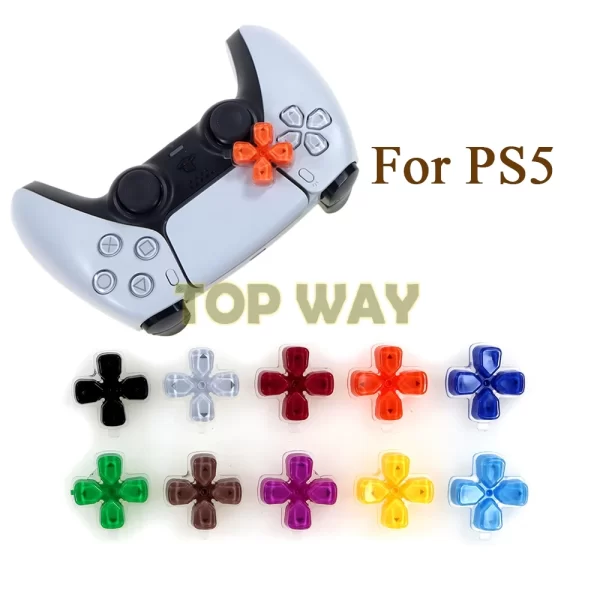 Personalized PS5 Controller Extra Crystal D-Pad Button Replacement, for Sony PlayStation 5 Dualsense Controllers V1 V2 V3 V4 BDM-010 020 030 040, Hight-Quality Cross Direction Key Button Spare Parts Accessories