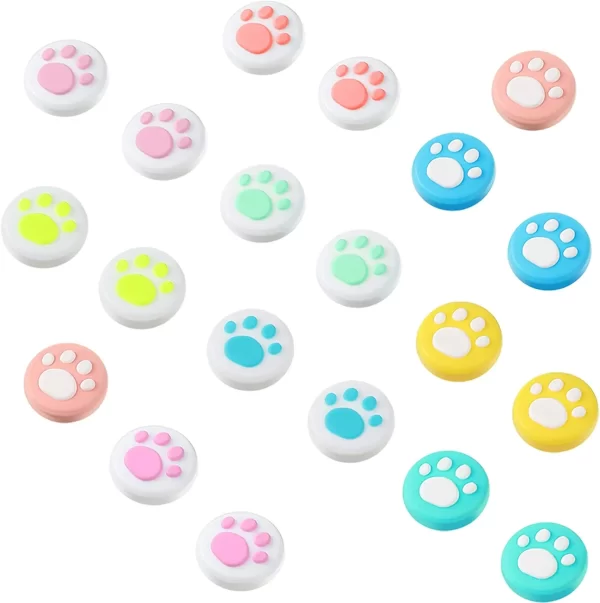 New PS5 PS4 Xbox One Thumb Stick Grips Cute Cat Claw Silicone JoyStick Cover Pack 2, for Sony PlayStation 2 3 4 5 Xbox One S Elite Series X/S Controllers, Kawaii Non-Slip Rubber Thumbstick Caps Accessories - Image 2