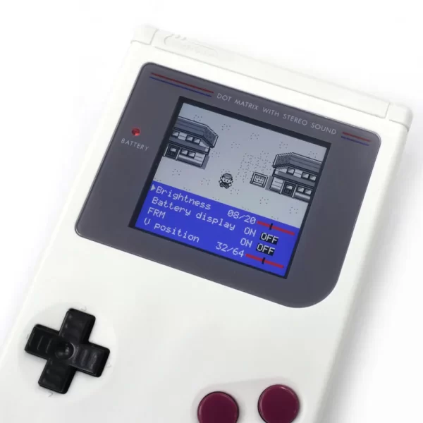 GBO GB DMG Original Screen Modded Replacement IPS Backlight LCD Mod Kit + Pre-Cut Shell Housing Case, for Nintendo Gameboy Classic Console, Retro Pixel Full Size Screen w/ OSD Menu FRM 20 lvs High Brightness	 Display - Image 6