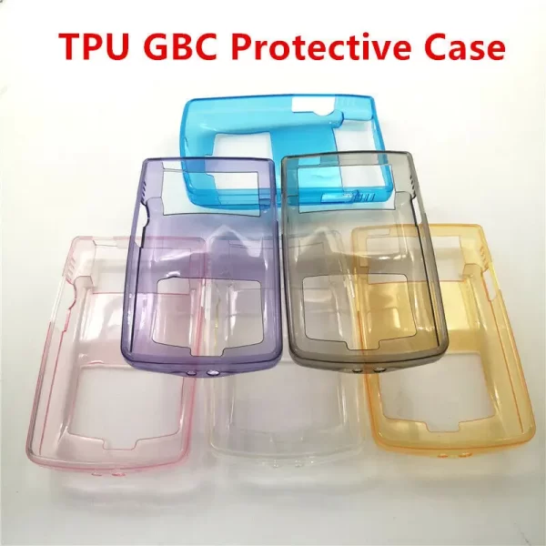 New GBC Clear TPU Protective Case Cover, for Nintendo Gameboy Color Handheld Game Console, Multi Colors Transparent Anti-Scratch Soft Protection Flexible Outer Casing Sleeve Accessories