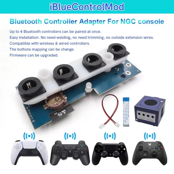 New Gamecube Internal Bluetooth Adapter Module Wireless Controller Receiver Mod Kit, for Nintendo Game Cubes Gaming Console, Compatible Sony PS3 PS4 PS5 Xbox One S Series S/X Nintendo Wii U GamePad Pro Switch Joy-con Controllers - Image 2