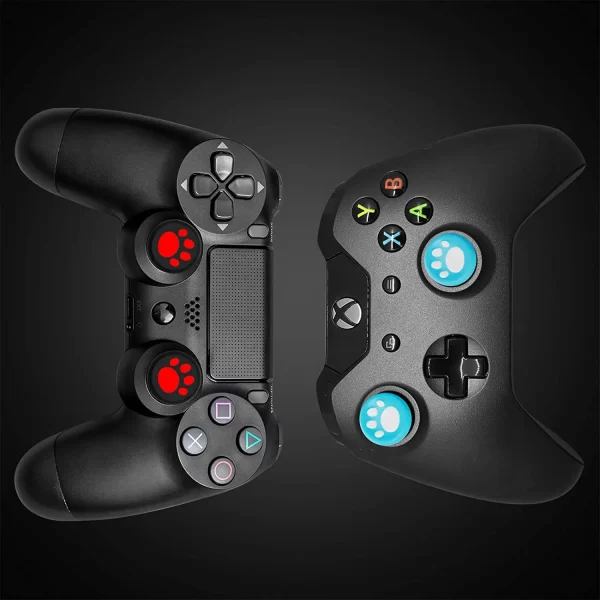 New PS5 PS4 Xbox One Thumb Stick Grips Cute Cat Claw Silicone JoyStick Cover Pack 2, for Sony PlayStation 2 3 4 5 Xbox One S Elite Series X/S Controllers, Kawaii Non-Slip Rubber Thumbstick Caps Accessories - Image 5
