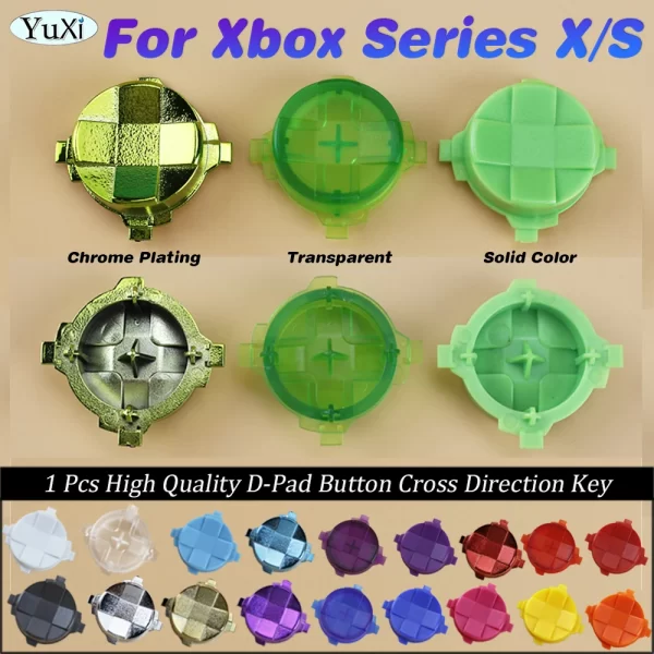 New Xbox Series Controller Extra D-Pad Buttons Replacement Multi-Color, for Microsoft Xbox Series X / S Wireless Controllers, Chrome Plating / Clear / Solid Colors Cross Key Direction Pad Button Plastic Spare Parts Accessories