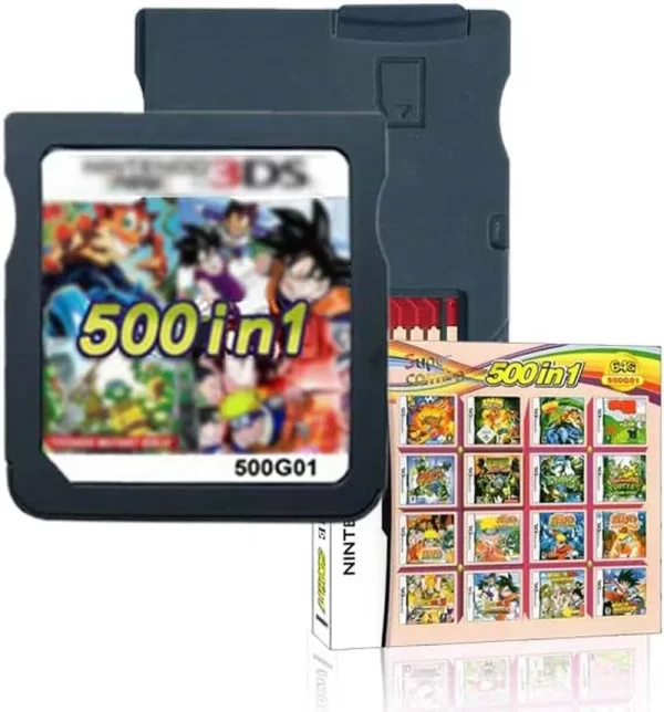 New 3DS NDS 500 / 520 in 1 Game Cartridge Card Classic Retro Nostalgic Games Combo Pack English Version, Compatible with Nintendo DS DSi NDSi 2DS 3DS New 3DS 2DS 3DS XL LL, Support Dual Screen Handheld Console Accessories