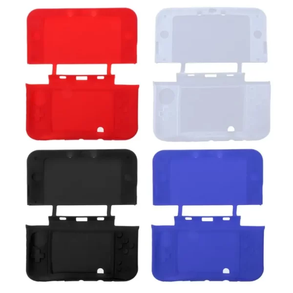 New 3DSXL Soft Protective Case Silicone Cover, for Old Nintendo 3DS XL / LL 3DSLL Handheld Game Console, Red / Black Color Full Body Housing Shell Protector Rubber Skin Accessories