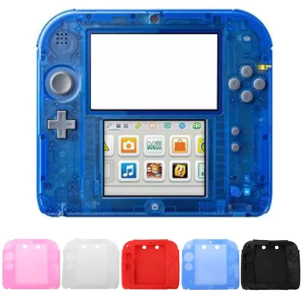 Brand New 2DS Silicone Protective Cover Housing Case, for Old Nintendo Big 2DS Handheld Game Console, Blue / Pink / Red / White Shockproof Impact-Resistance Soft Outer Sleeve All-Round Protection Skin Accessories
