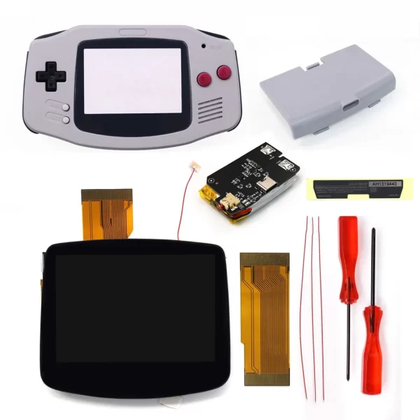 GameBoy Advance GBA 3.0 Inch V5 Laminated LCD Drop in Backlight Screen Mod Kit + Customized Housing Shell Set + 1800mah Rechargable USB-C Rechargable Lithium Battery, OSD Menu 720x480 HD Display 178 Degree Replacement Parts - Image 3