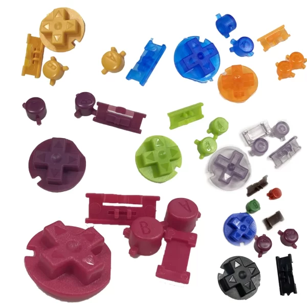 New GBC Extra Buttons Full Set Replacement 16 Colors Available, for Nintendo Gameboy Color Handheld Game Console, DIY Colorful Clear A B D-Pad Power On / Off Key Button Spare Parts Accessories