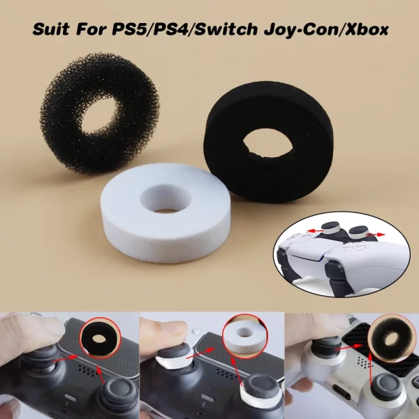 New PS5 Controller JoyStick Decoration Circle + Sponge Aim Assist Ring Set, for Sony PlayStation 5 DualSense Controllers, Multi-Color Decorative + Rubber Auxiliary Precision Rings Adding Resistance Accessories - Image 4