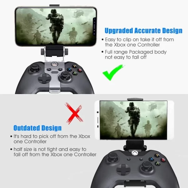 Xbox One S X Elite Controller Phone Holder Clamp iPhone 15 16 Pro Max Mount, for Xbox One Slim S/X Series 2 Wirless Controllers, 2-in-1 Foldable Adjustable Mobile Phones Clip Stand Bracket New - Image 4