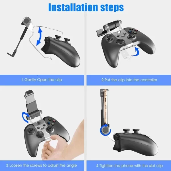 Xbox One S X Elite Controller Phone Holder Clamp iPhone 15 16 Pro Max Mount, for Xbox One Slim S/X Series 2 Wirless Controllers, 2-in-1 Foldable Adjustable Mobile Phones Clip Stand Bracket New - Image 5